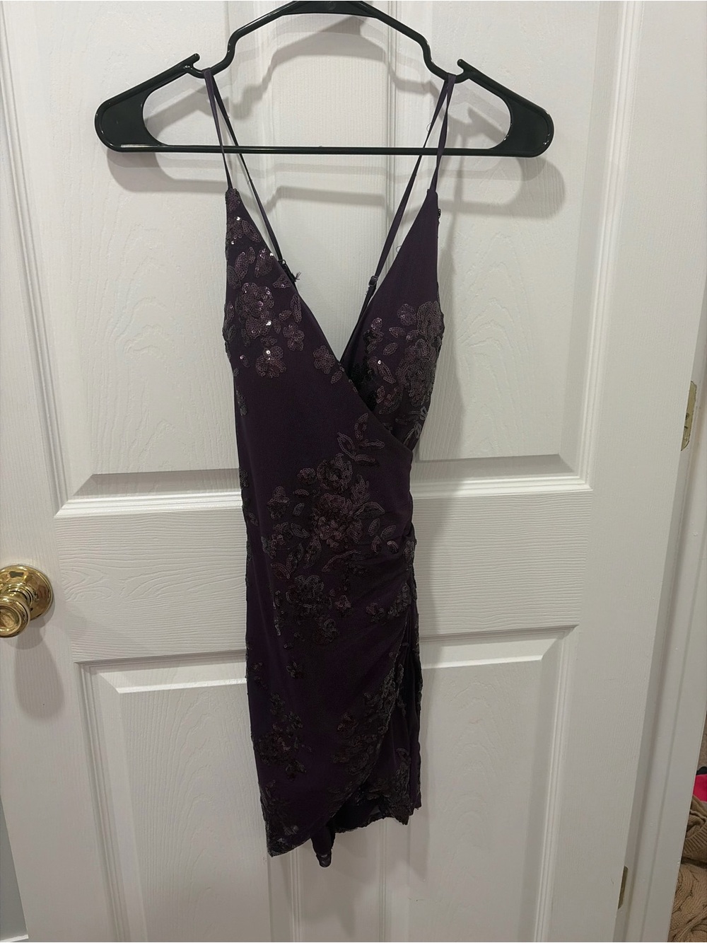 Purple Sequin Embellished Bodycon Dress